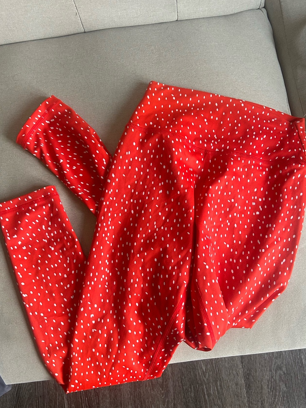 Women's Red Polka Dot Leggings - Comfortable Stretch Fit